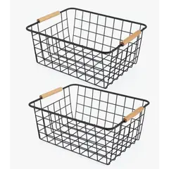 OKAY - Pack 2 Canasto Organizador Cesta Ropa Verduras Frutas Cocina