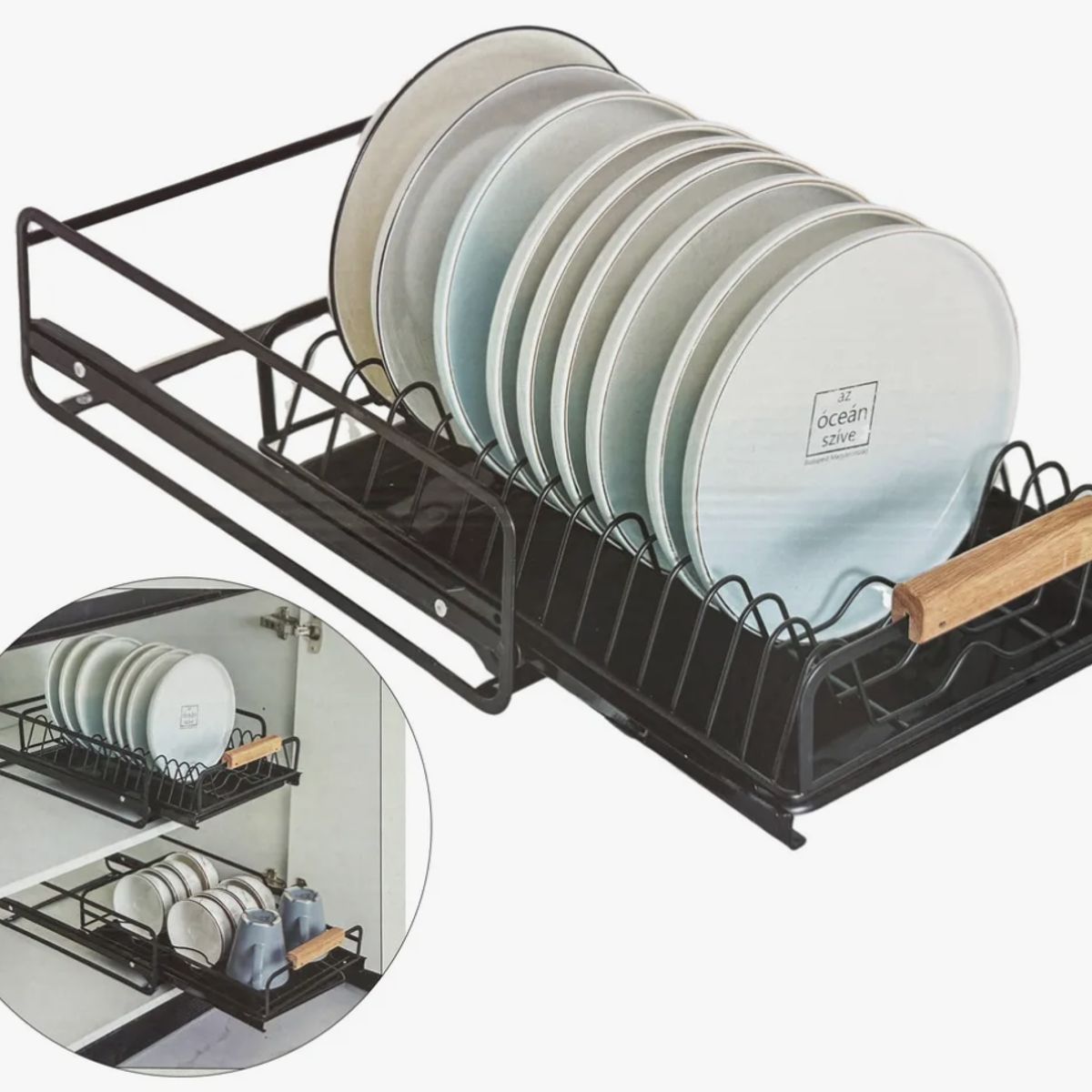 OKAY - Escurridor Metal De Platos Con Cremallera Debajo Fregadero