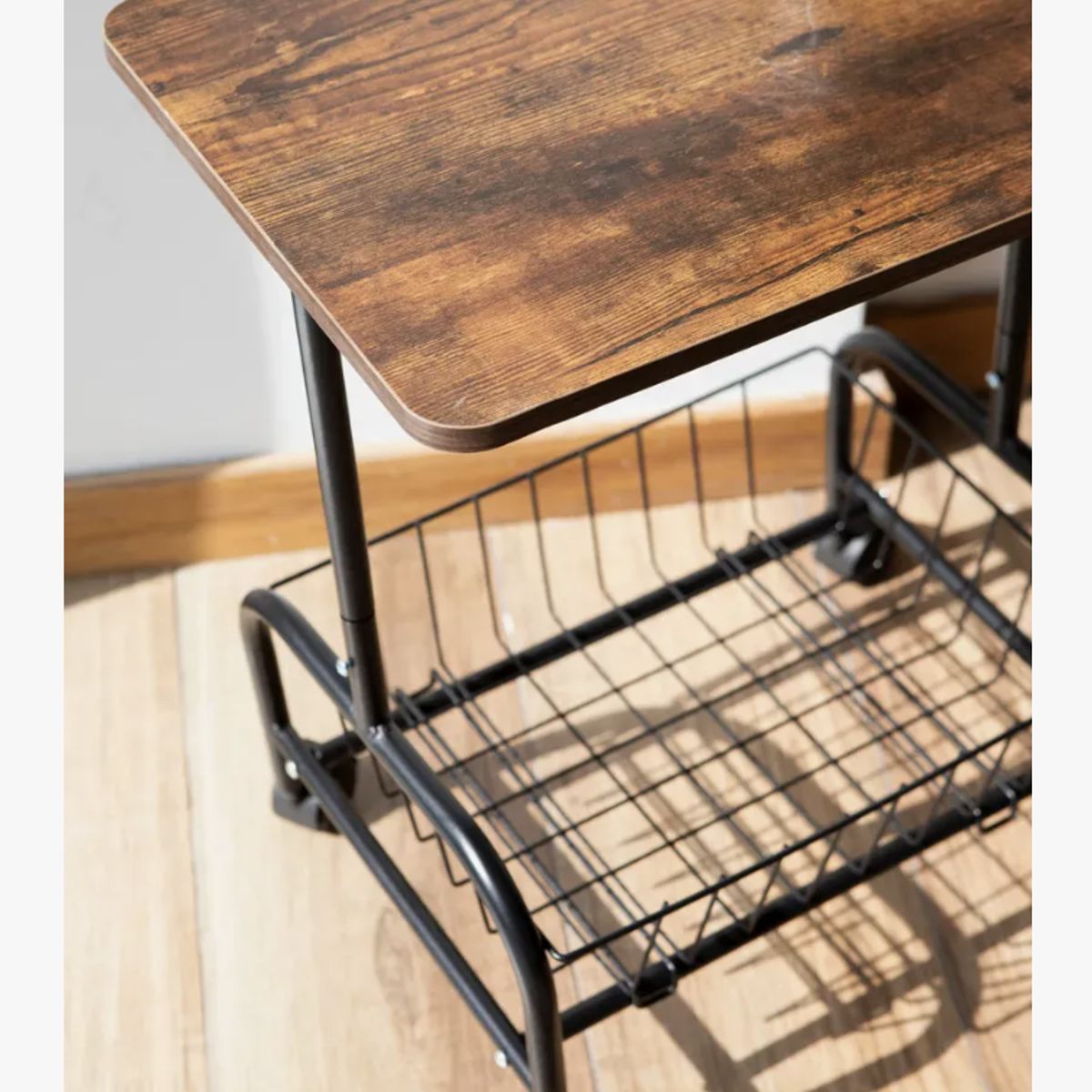 OKAY - Mesa De Centro Giratoria De 360° Con Cesta De Almacenamiento