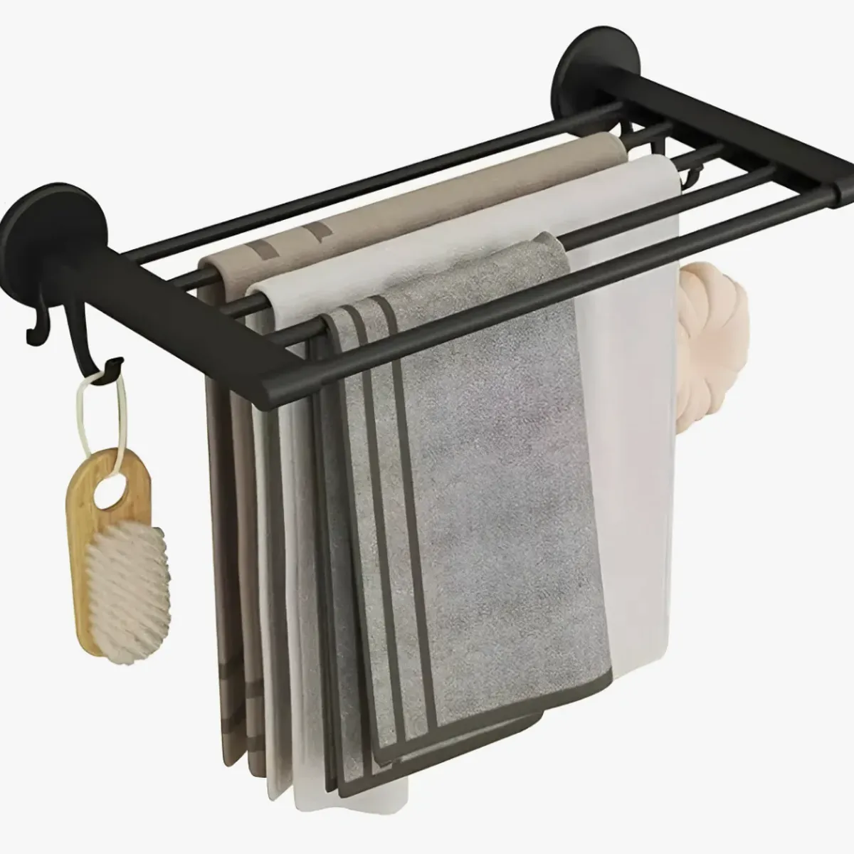 OKAY - Toallero Negro De Baño De Pared Organizador De Baño