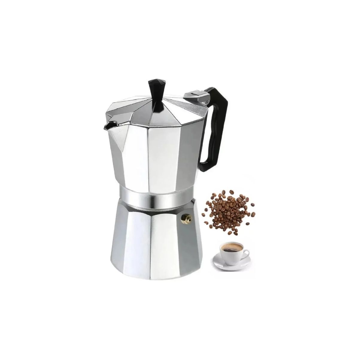 GENERICO - Cafetera Italiana 9 Tazas Cafetera Portatil Cafetera Cafe Plateado