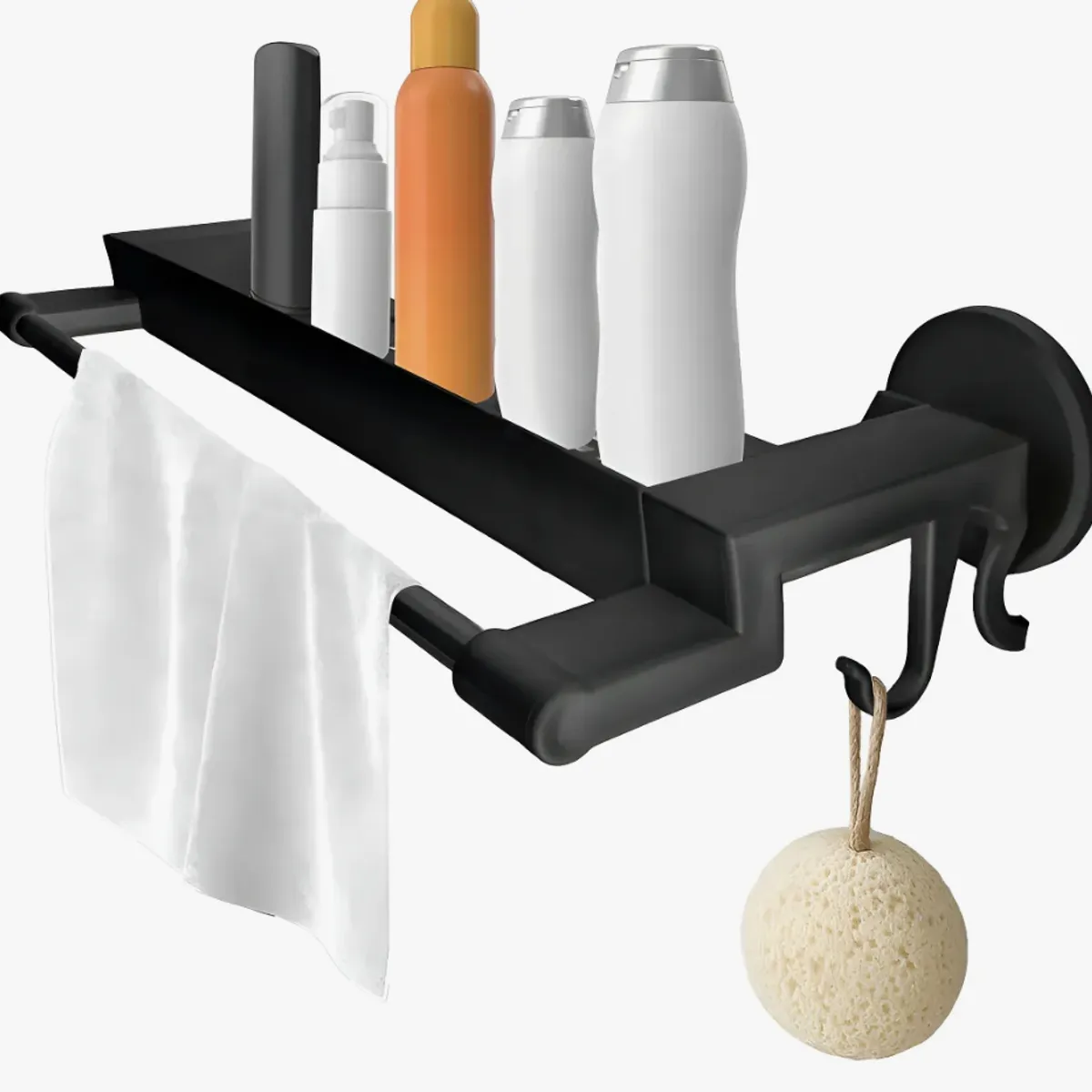 OKAY - Toallero Negro De Baño De Pared Organizador Baño Con Estante