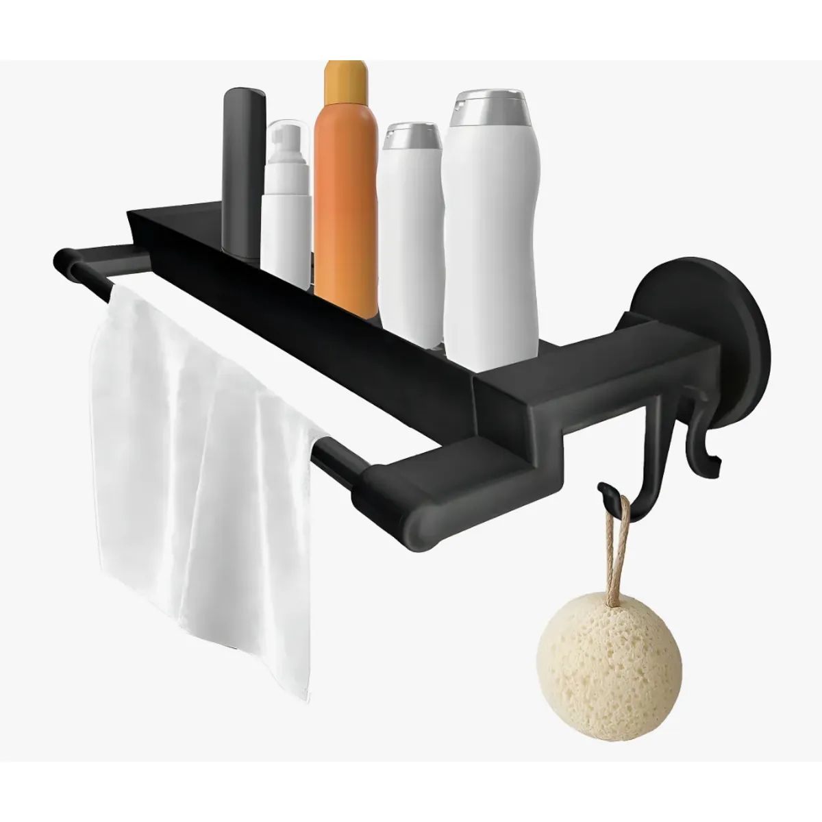 OKAY - Toallero Negro De Baño De Pared Organizador Baño Con Estante