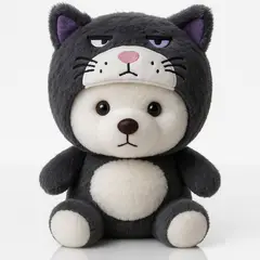 GENERICO - Peluche Osito con Traje de Gato Lucifer