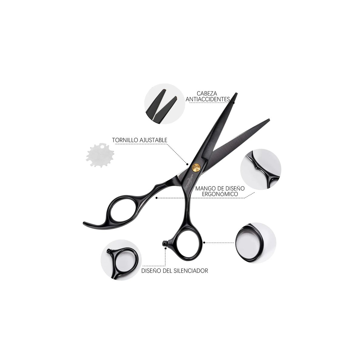 ESHOPANGIE - Set Tijeras Peluquería Barbería Corta Pelo Entresacador 14pc