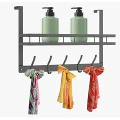 OKAY - Perchero De Puerta Colgante De 8 Espacios Con Estante Negro