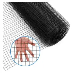 GENERICO - Malla Jardín Soldada Recubierta Pvc 1/2 X 0.60 M Rollo 10 Me Negro