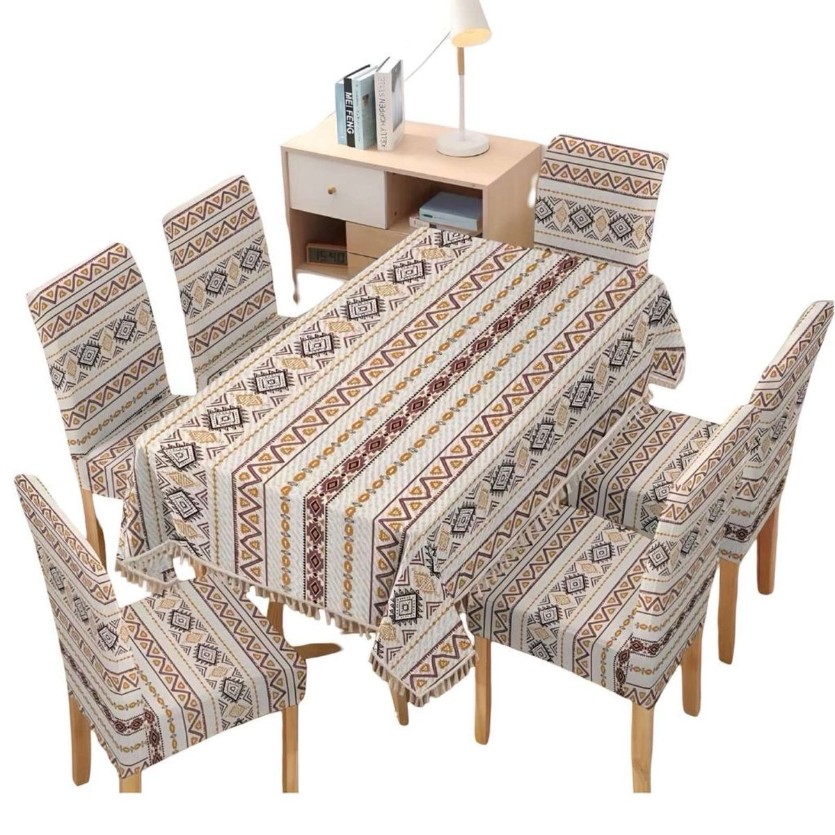 GENERICO - Juego Mantel De Comedor más 6 fundas de silla 08