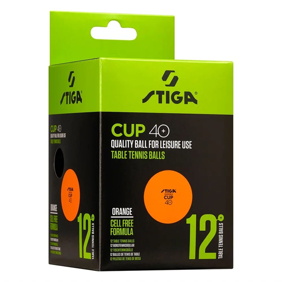 STIGA - PELOTA DE TENIS DE MESA STIGA CUP 40+ NARANJA X12