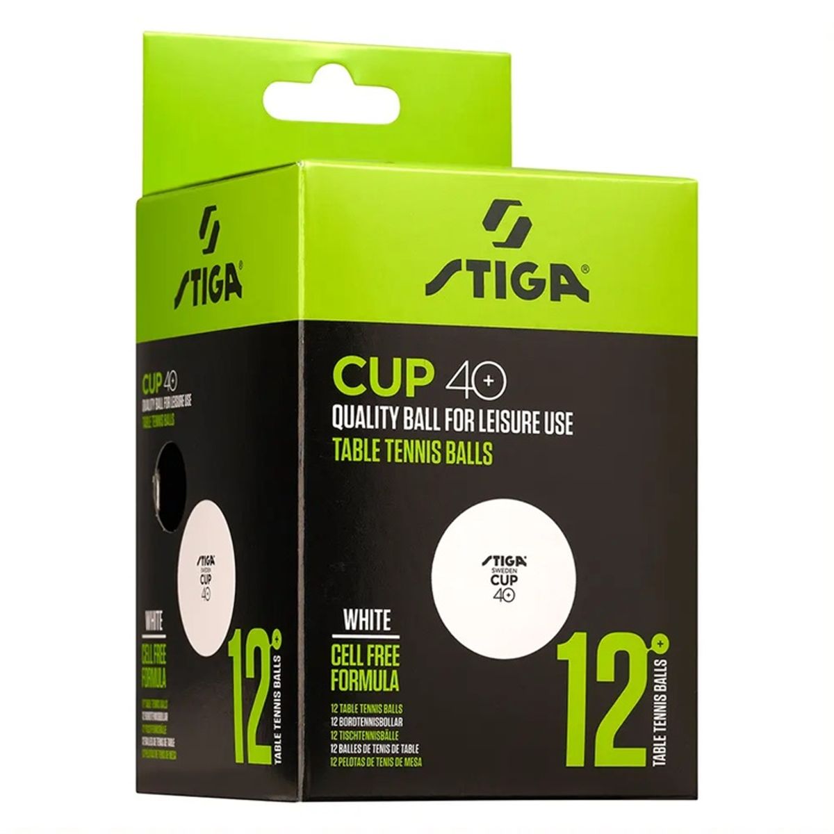 GENERICO - PELOTA DE TENIS DE MESA STIGA CUP 40+ BLANCA X12