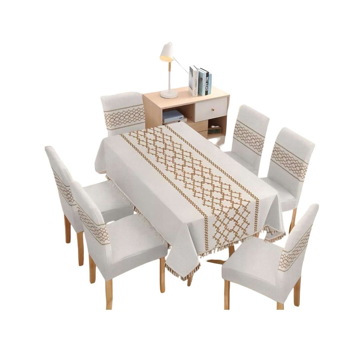 GENERICO - Set Mantel De Comedor más 6 fundas de silla f7