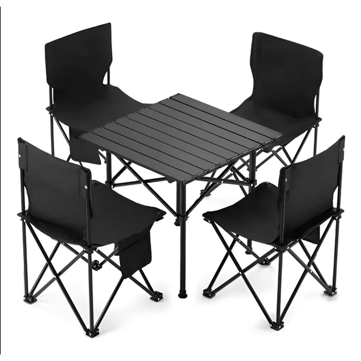 GENERICO - Juego De Mesa Con 4 Sillas Camping 95x55x50