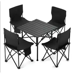 GENERICO - Juego De Mesa Con 4 Sillas Camping 95x55x50