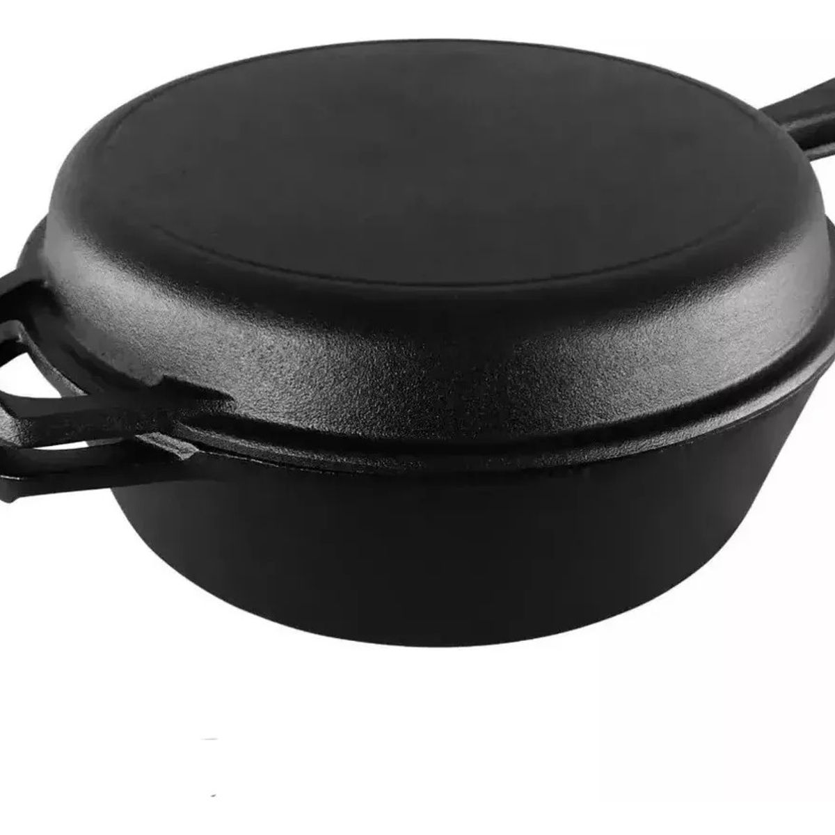 GENERICO - 2 Sartenes Hierro Fundido Ø26cm + 2 Grip Negro