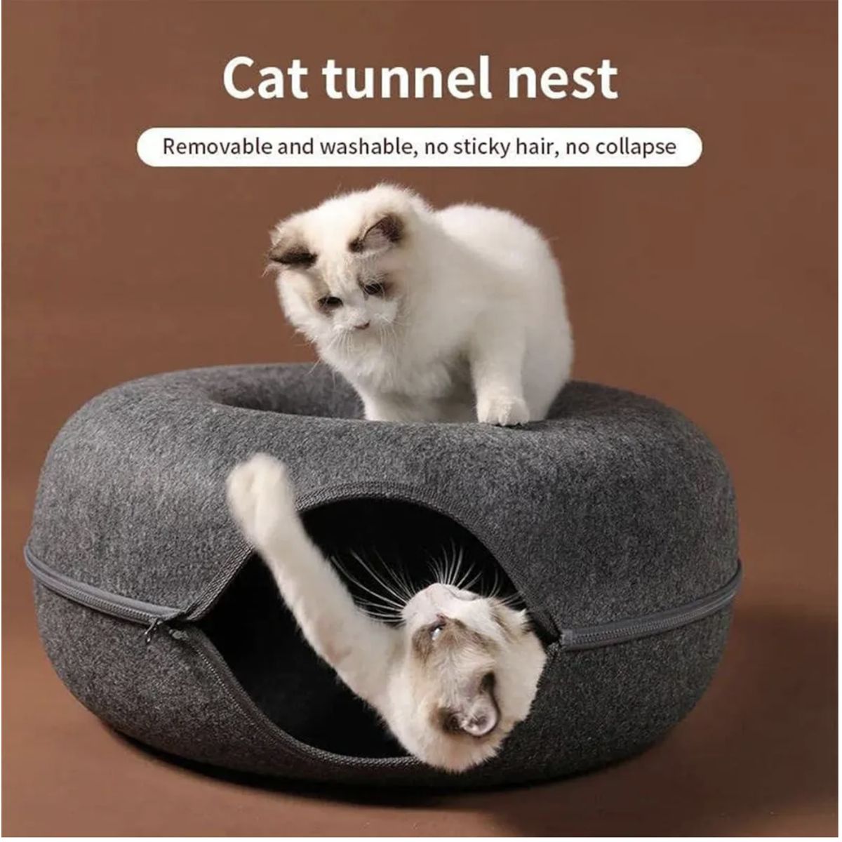 OKAY - Cama Para Gatos Zona Juegos Forma Dona Cueva De Gatos