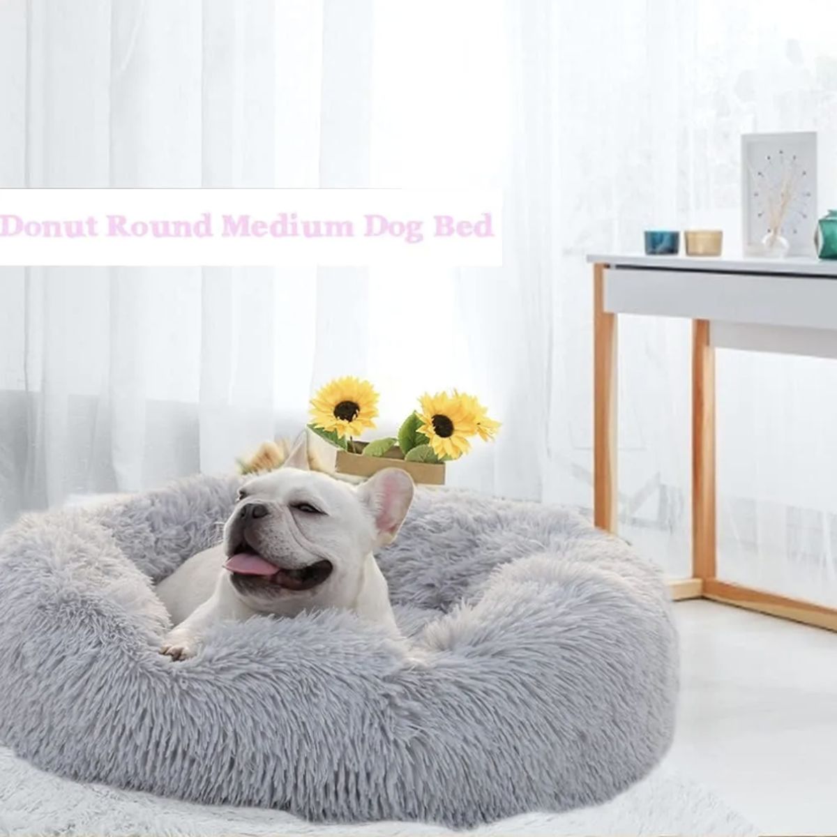 OKAY - Cama Antiestrés Peluda Para Perros Y Gatos 70cm L Colores