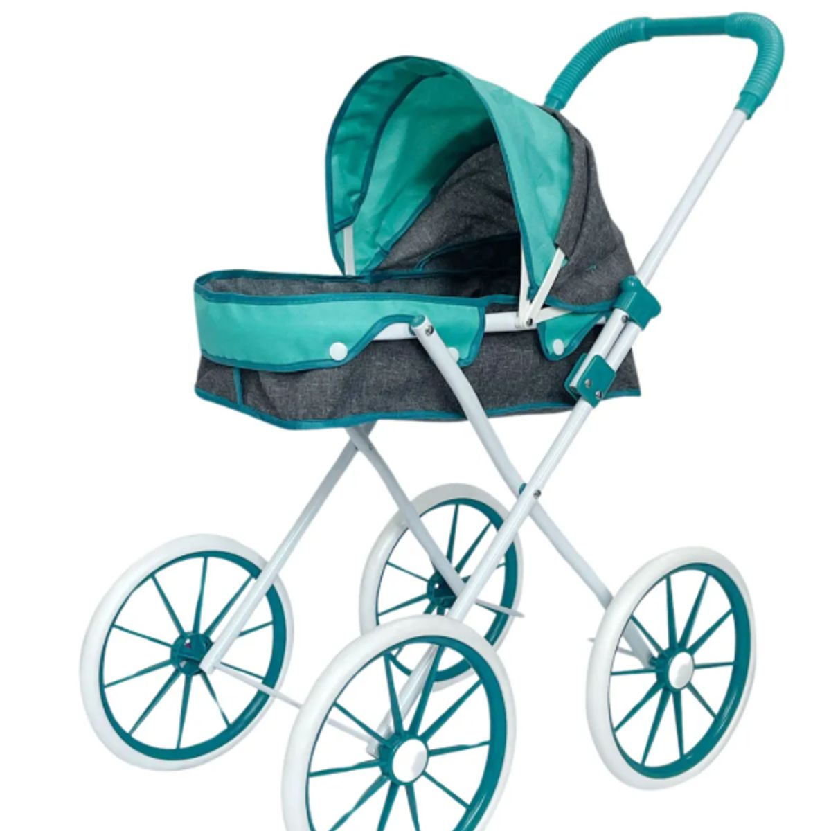 GENERICO - Coche Para Muñecas Estructura De Hierro Y Ruedas Grandes Turquesa