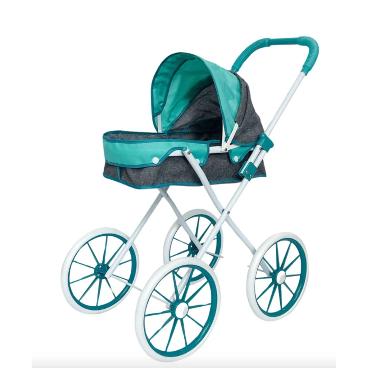 GENERICO - Coche Para Muñecas Estructura De Hierro Y Ruedas Grandes Turquesa
