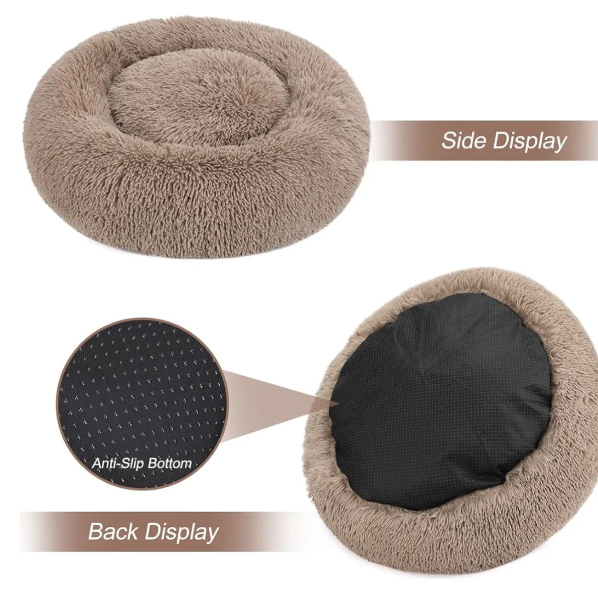 OKAY - Cama Antiestrés Peluda Para Perros Y Gatos 70cm L Colores