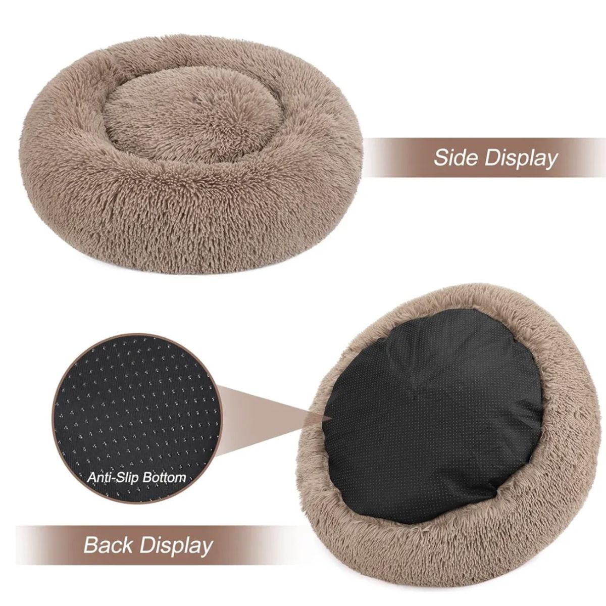 OKAY - Cama Antiestrés Peluda Para Perros Y Gatos 70cm L Colores