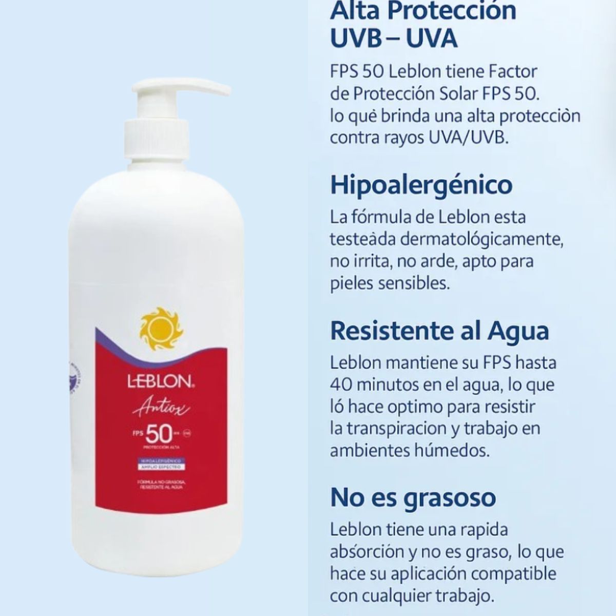 LEBLON - Protector Solar Fps 50 Leblon 1kg C/válvula