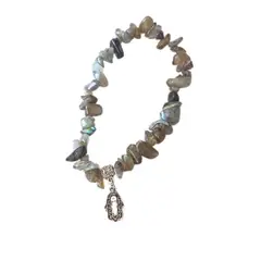 GENERICO - Pulsera de piedra rústica - Labradorita