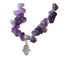 GENERICO - Pulsera Amatista de piedra rústica