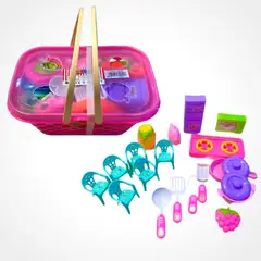 GENERICO - Juguete Canasta de Cocina - Canasta Con 15 Accesorios (Categoría: 3 Años o +)