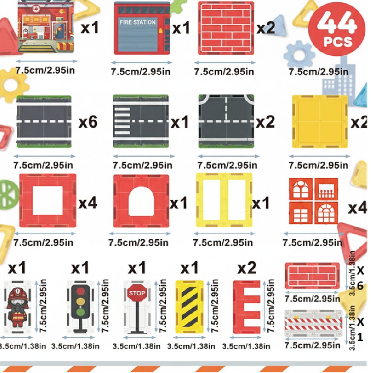 GENERICO - Juguete Didactico Bloques Magneticos Ninas Ninos Bebe Construccion Figuras Geometricas Sensorial 44