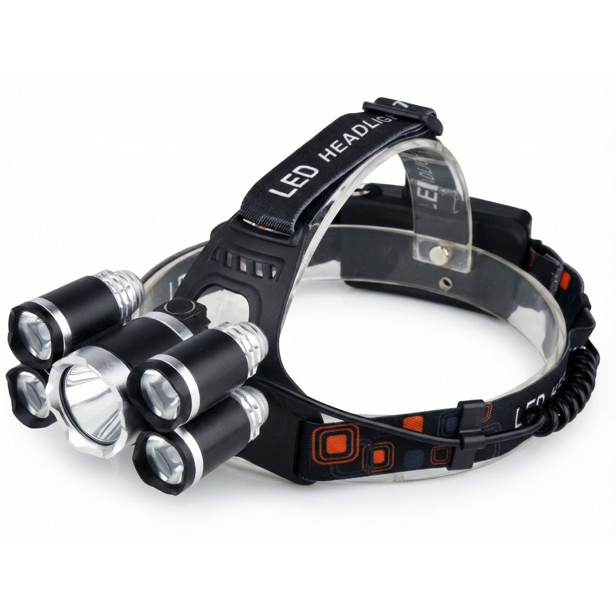 TECNOLAB - Linterna Cintillo Led Tecnolab 5 Focos Recargable TL143