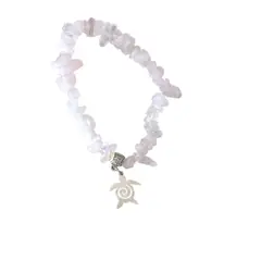 GENERICO - Pulsera de piedra rústica natural cuarzo rosa