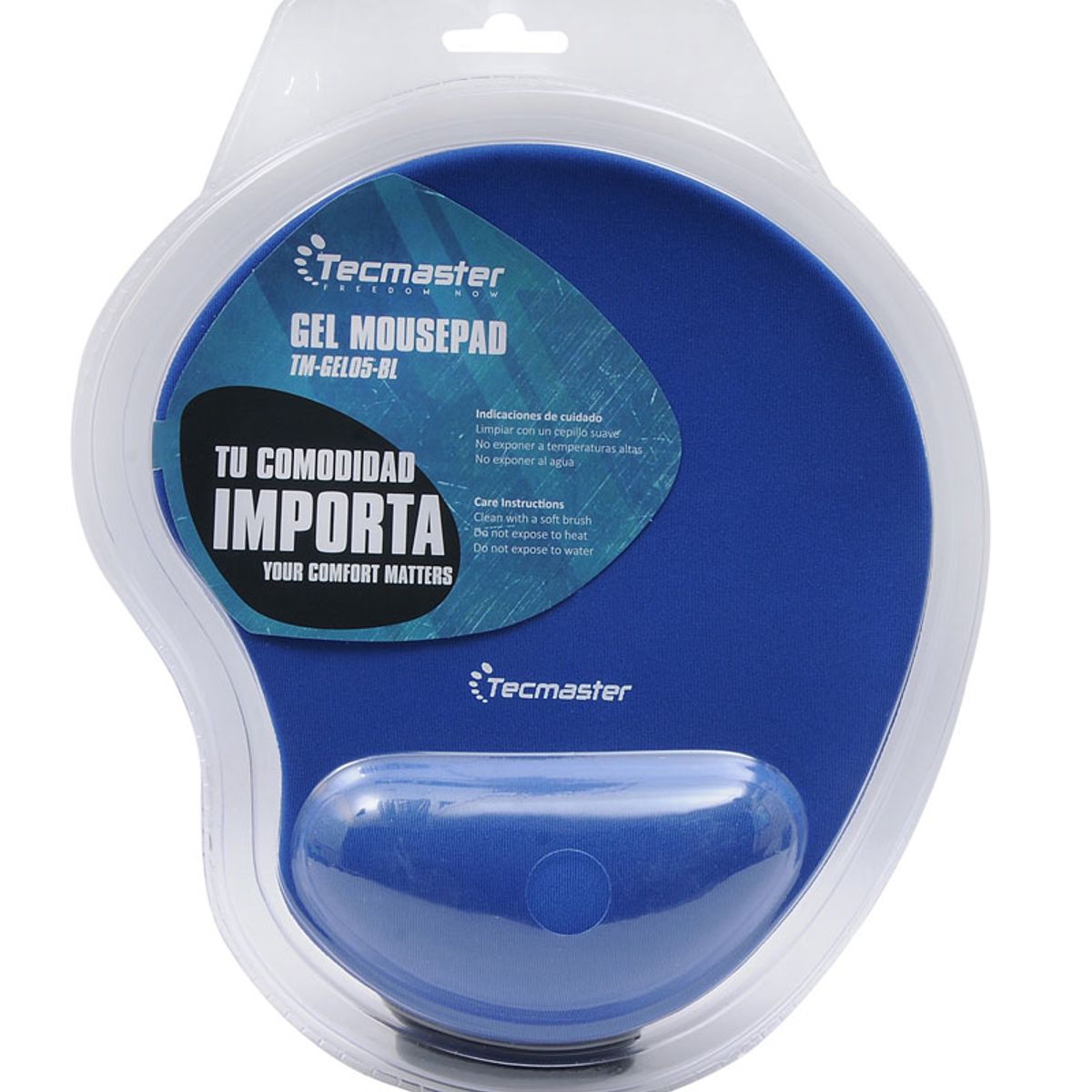 TECMASTER - Mouse Pad Alfombrilla Apoya Muñeca Gel Silicona Tecmaster Azul
