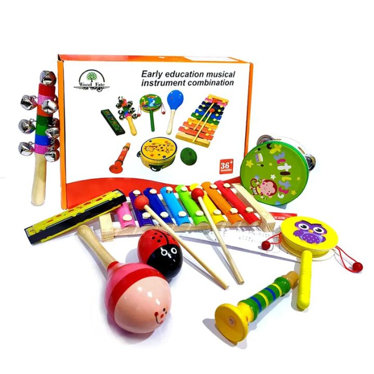 GENERICO - Set 8 Instrumento Musicales Montessori Madera Para Niños