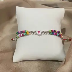 GENERICO - Pulsera Multicolor con Corazón Cute Ajustable y Full Tendencia