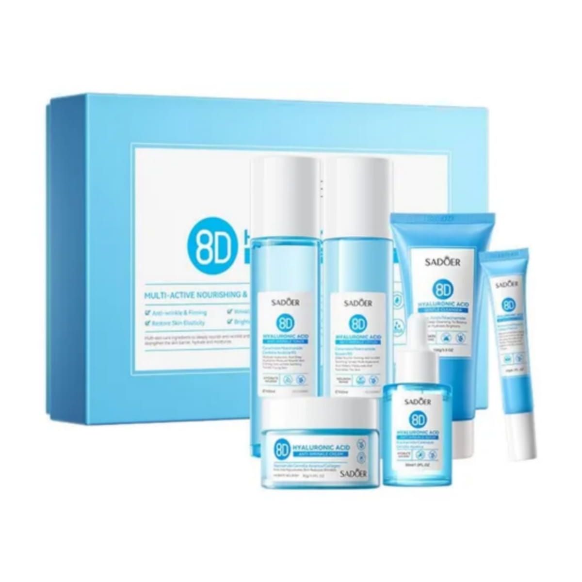 GENERICO - Kit Cuidado Facial  Set Skincare Acido Hialuronico 8D