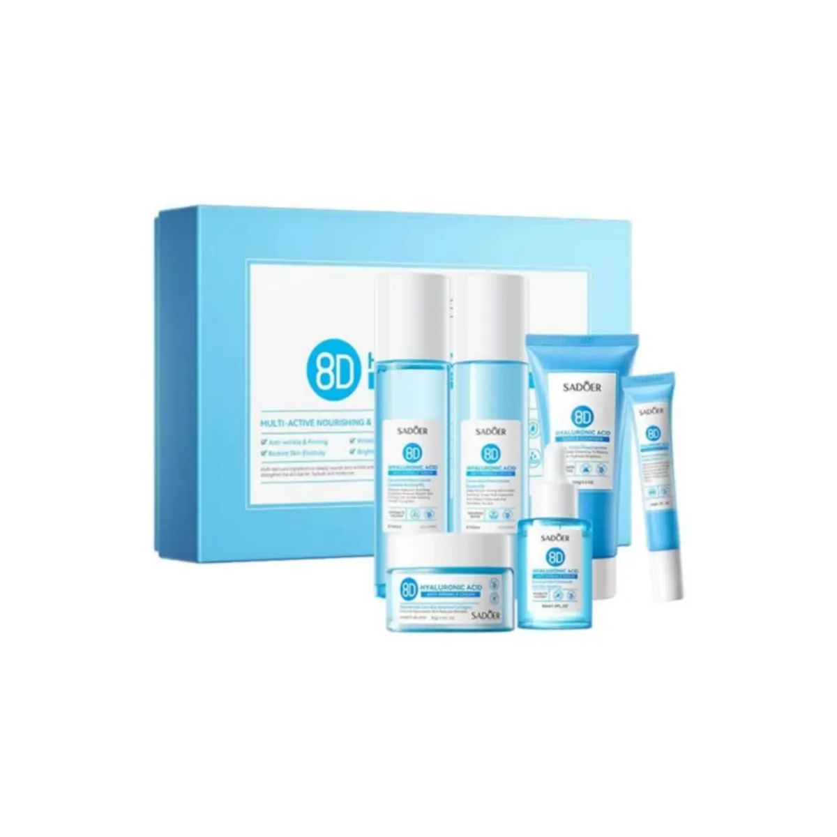 GENERICO - Kit Cuidado Facial  Set Skincare Acido Hialuronico 8D