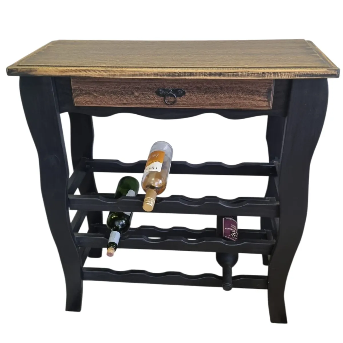 MARFELD MUEBLES - ARRIMO CAVA BAR VINTAGE NEGRO CAFE MADERA