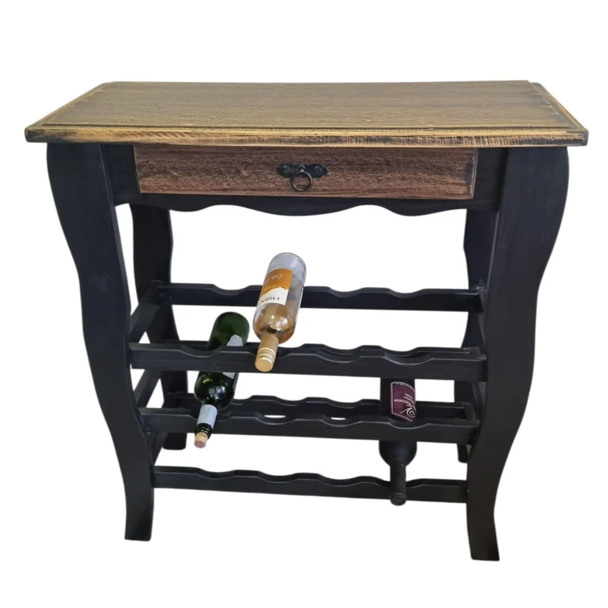 MARFELD MUEBLES - ARRIMO CAVA BAR VINTAGE NEGRO CAFE MADERA
