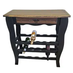 MARFELD MUEBLES - ARRIMO CAVA BAR VINTAGE NEGRO CAFE MADERA
