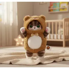 GENERICO - Peluche Gatito Con Disfraz De oso