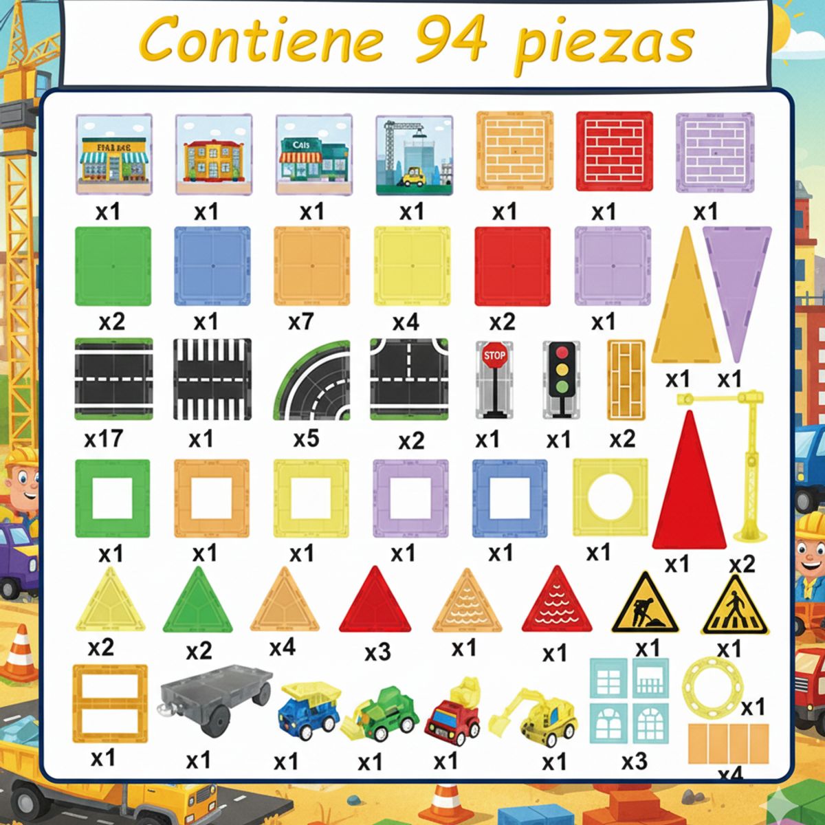 GENERICO - Juguete Didactico Bloques Magneticos Ninas Ninos Bebe Construccion Figuras Geometricas Sensorial 94