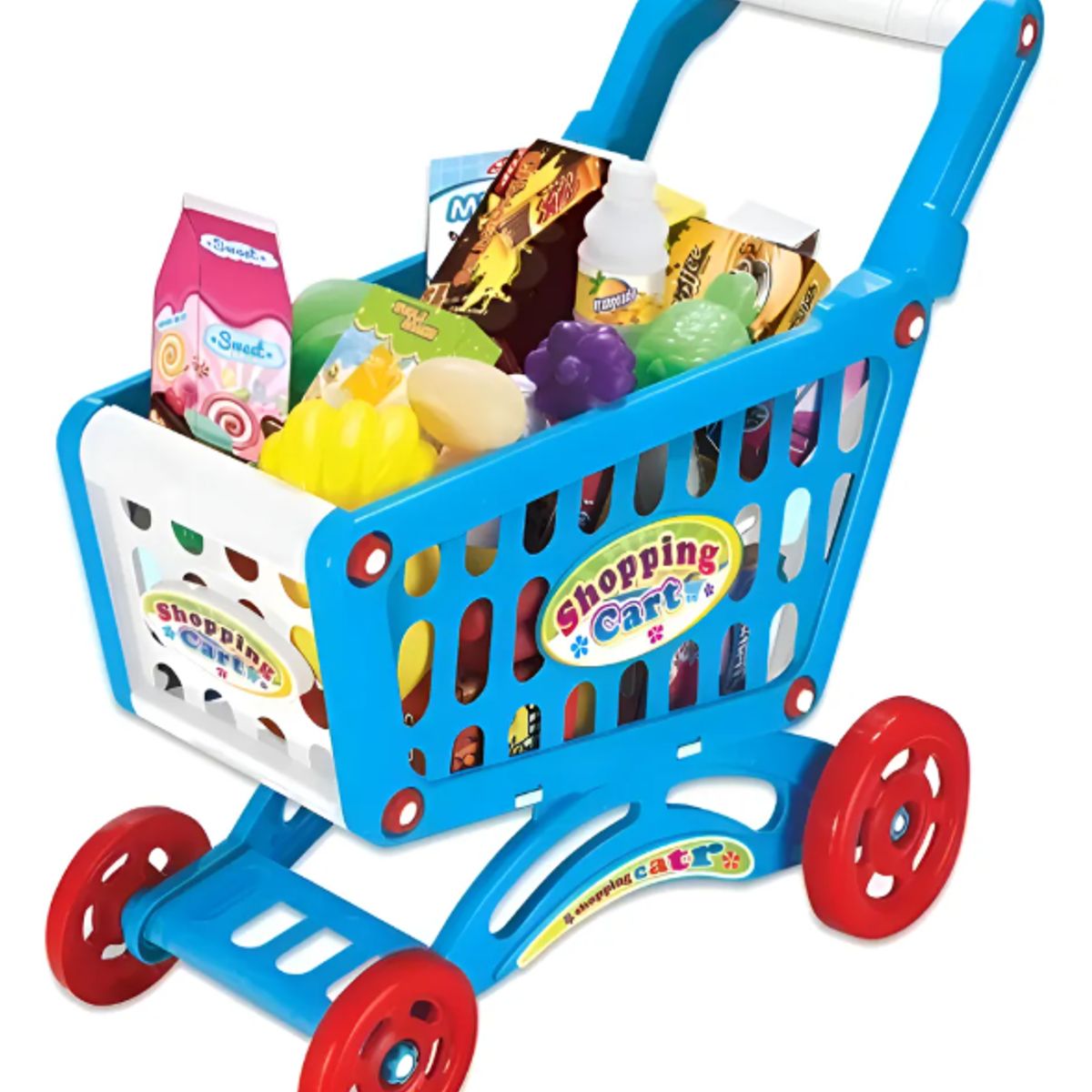 GENERICO - CARRITO DE SUPERMERCADO DE JUGUETE COLOR AZUL