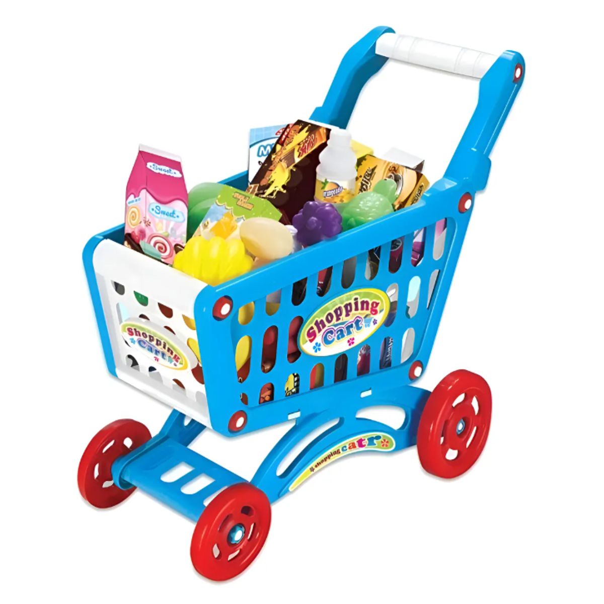 GENERICO - CARRITO DE SUPERMERCADO DE JUGUETE COLOR AZUL