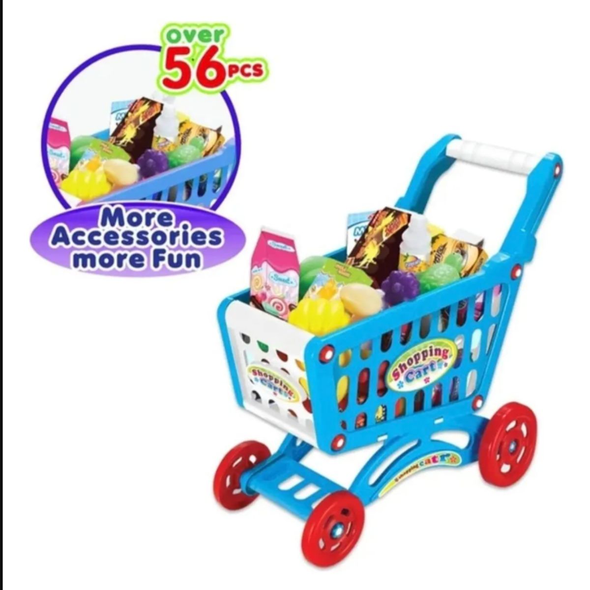 GENERICO - CARRITO DE SUPERMERCADO DE JUGUETE COLOR AZUL