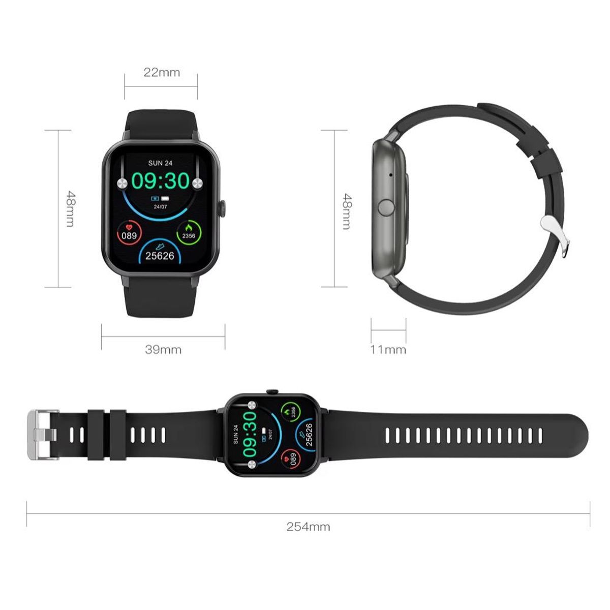 LIGE - Reloj inteligente  Con bluetooth llamadas Negro