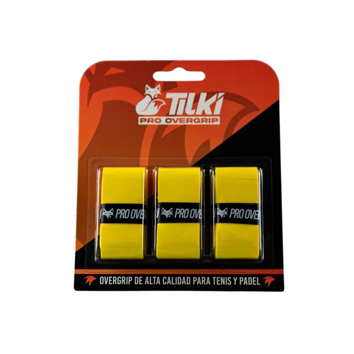 GENERICO - Overgrip Tilki Pro Amarillo X3 Tenis Padel