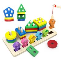 Juego De Pesca Magnético Y Encaje Juguete Madera Para Niños