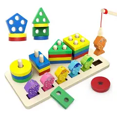 GENERICO - Juego De Pesca Magnético Y Encaje Juguete Madera Para Niños