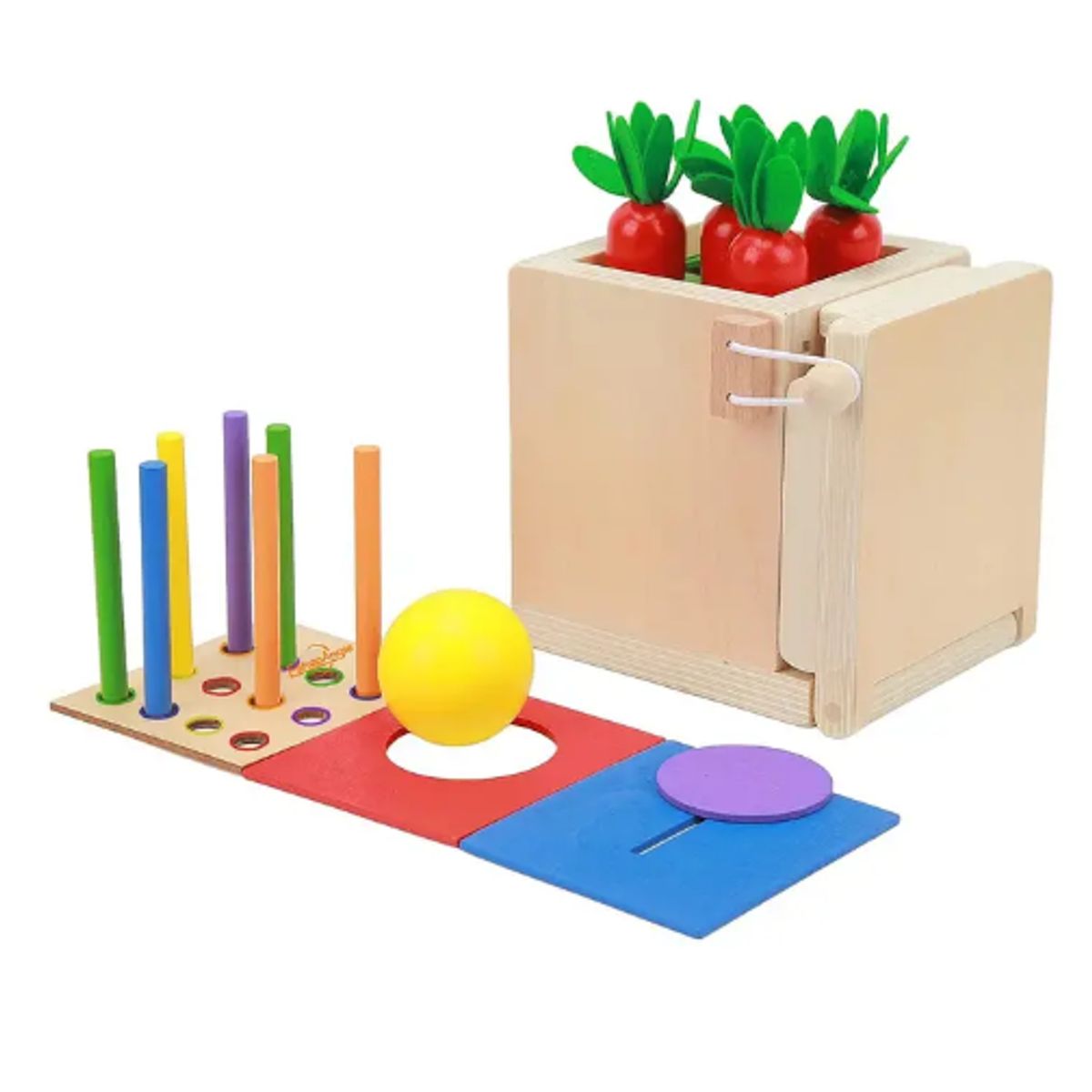 GENERICO - Juguete De Madera Cubo Encaje Didáctico 4en1 Montesori Niños