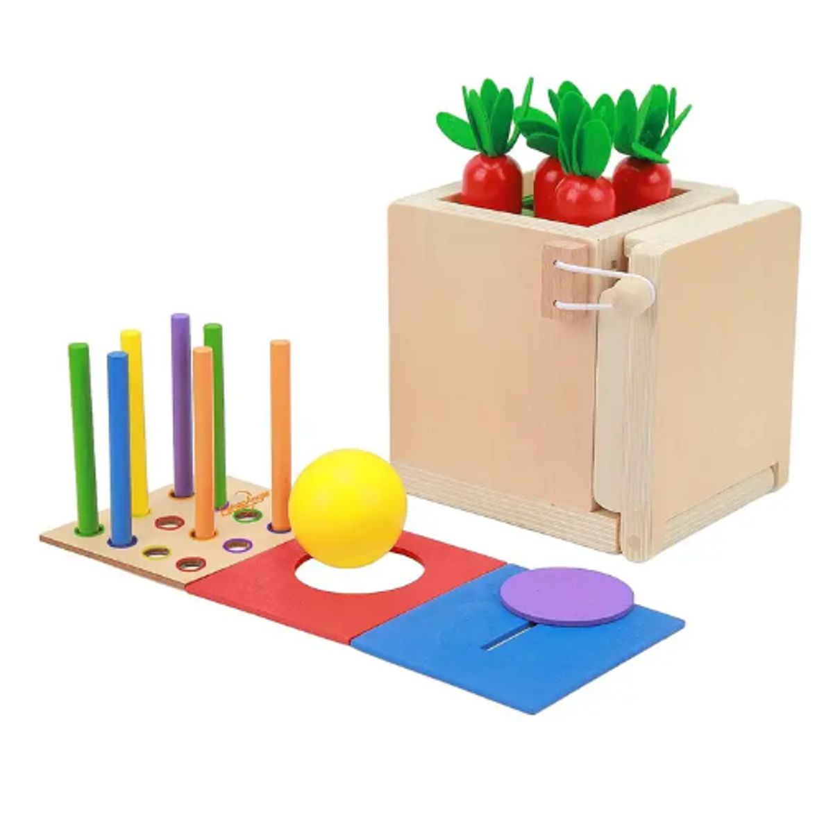 GENERICO - Juguete De Madera Cubo Encaje Didáctico 4en1 Montesori Niños